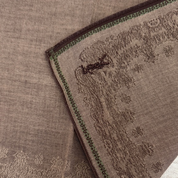 Yves Saint Laurent Brown Patterned Pocket Square vintage cotton - Picture 5 of 6